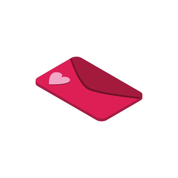 Happy valentines envelope message love day isometric icon — стоковый вектор