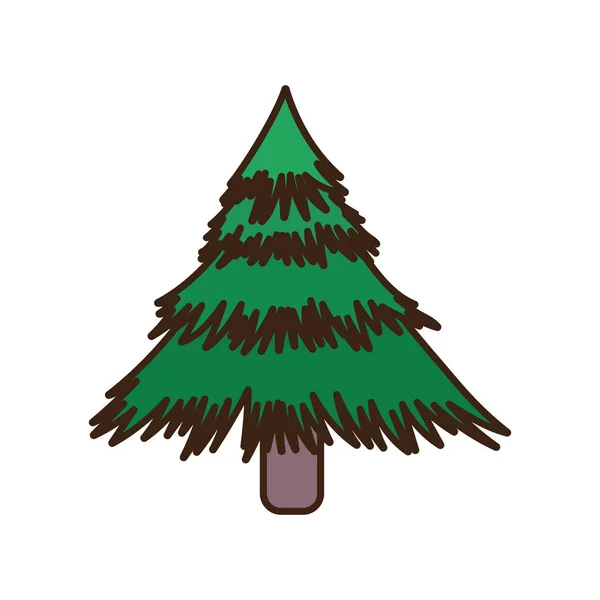 Pine tree nature icon on white background — стоковый вектор