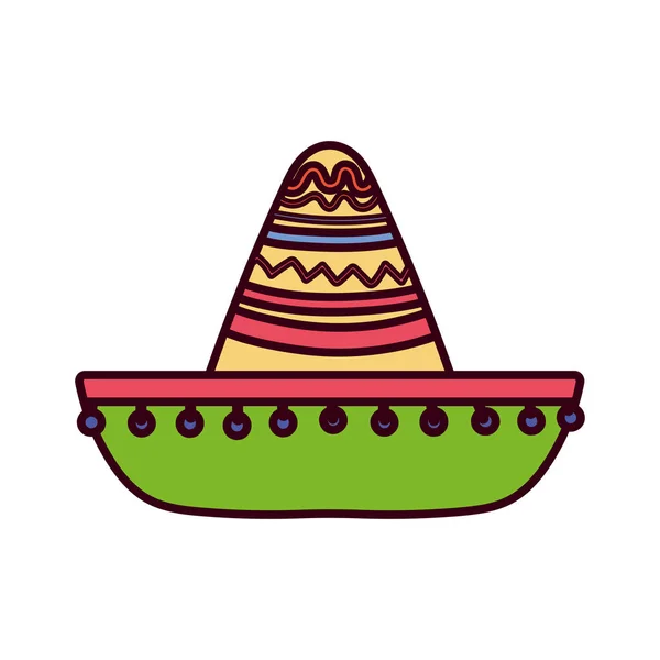 Chapeau mexicain isolé design vecteur — Image vectorielle