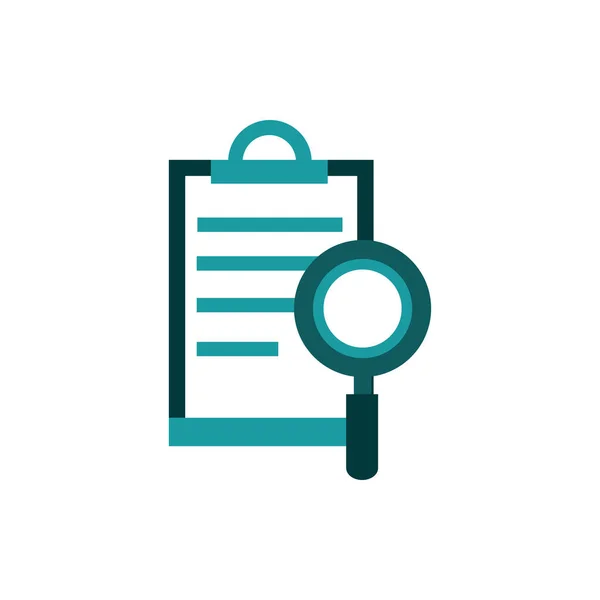 Clipboard document magnifier business strategy icon — 스톡 벡터