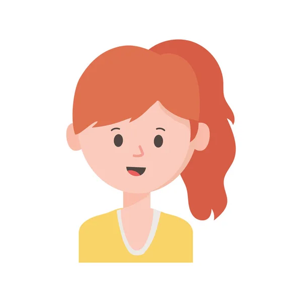 Sonriente carácter retrato de la mujer joven — Vector de stock