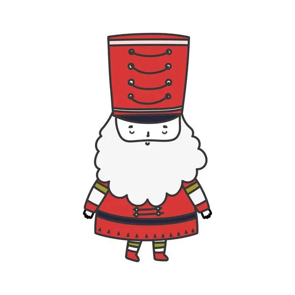 Feliz Natal celebração bonito soldado nutcracker com chapéu — Vetor de Stock