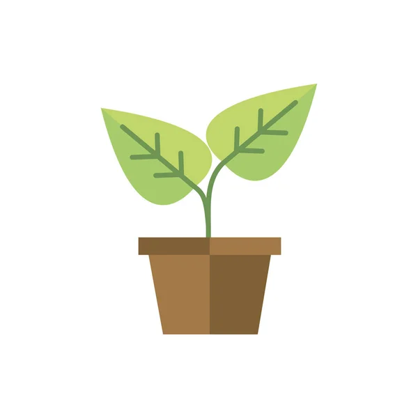 Potted plant green energy icon — стоковый вектор