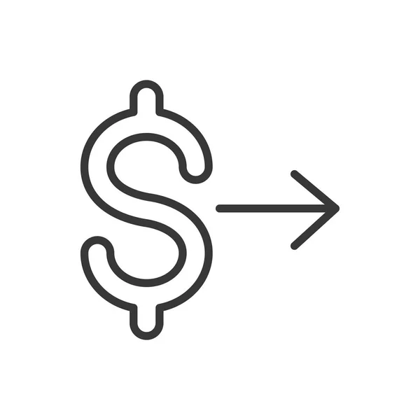 Dollar symbol finance bank money icon thick line — Vettoriale Stock