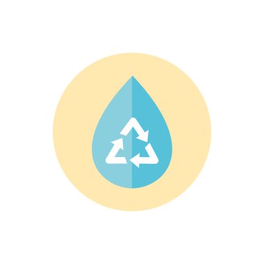 water drop recycle green energy block icon
