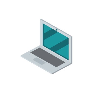 dizüstü bilgisayar teknolojisi ikonu izometrik