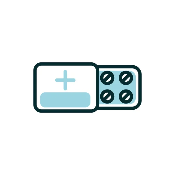 Painkillers equipment medical icon line fill — Stock Vector