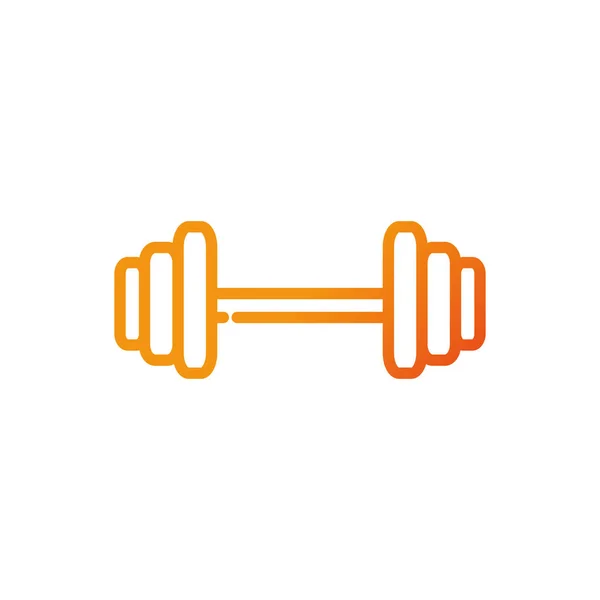 Línea de gradiente de gimnasia deportiva dumbbell — Vector de stock