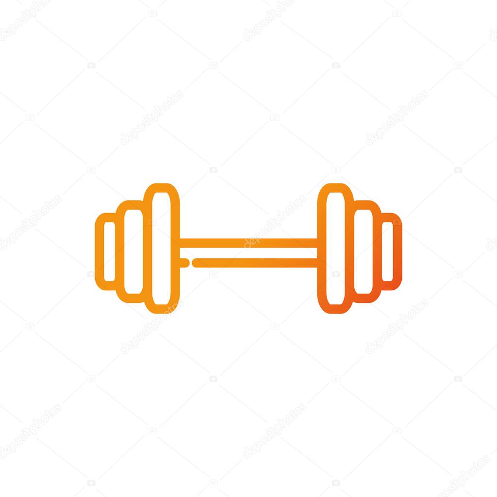 dumbbell sport gym fitness gradient line