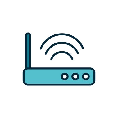 Yönlendirici teknolojisi nesneler satırının interneti ve simgeyi doldur