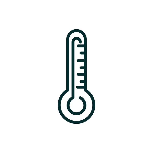 Thermometer apparatuur medische icoon lijn — Stockvector