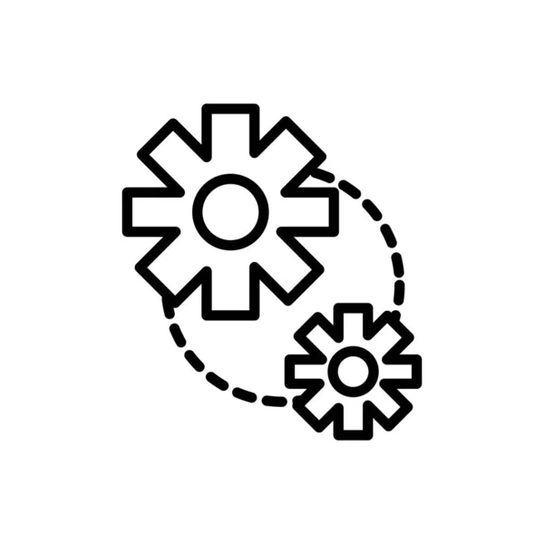 Set gear architecture icon line style — Image vectorielle