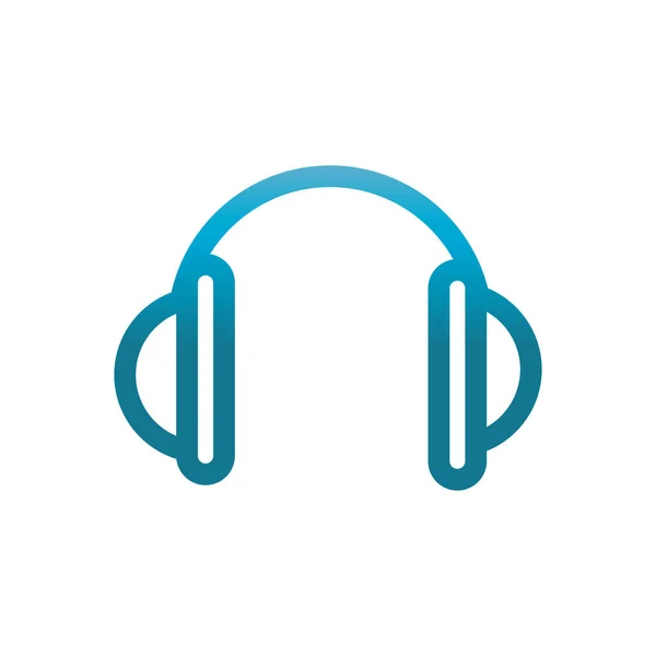 Audífonos de música interfaz de usuario gris azul — Archivo Imágenes Vectoriales