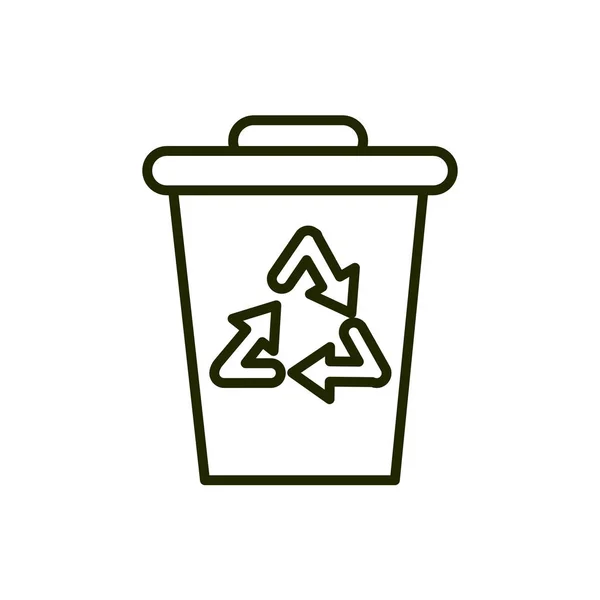 Çöp kutusu atık geri dönüşüm çevre ekoloji hattı ve doldur — Stok Vektör