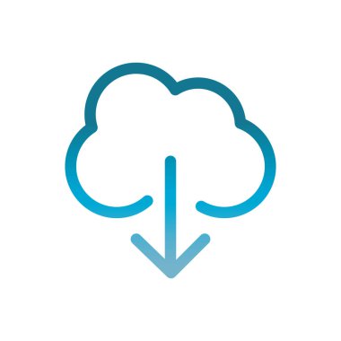 bulut indirme kullanıcı arayüzü mavi gradyan