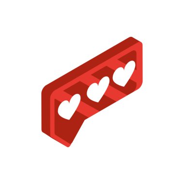 Aşk sohbeti sosyal medya izometrik simgesi