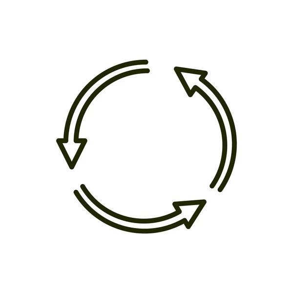 Ciclo flechas medio ambiente línea de ecología y llenar — Vector de stock