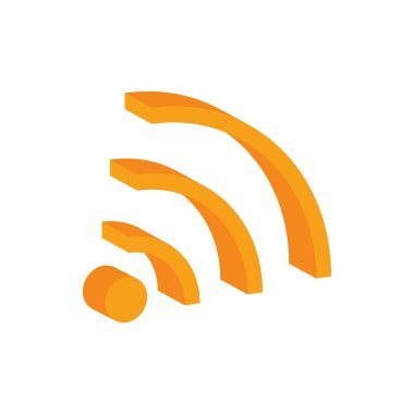 wifi internet sosyal medya izometrik simgesi