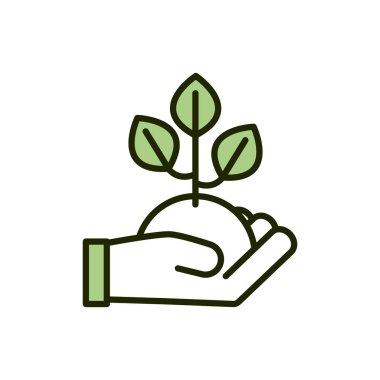 Elle büyüyen bitki çevre çizgisi ve doldur