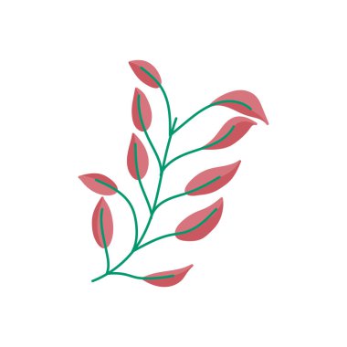 Dekoratif doğa yaprakları dal simgesi bırakır