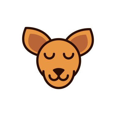 Şirin yüzlü kanguru hayvan çizgi film ikonu