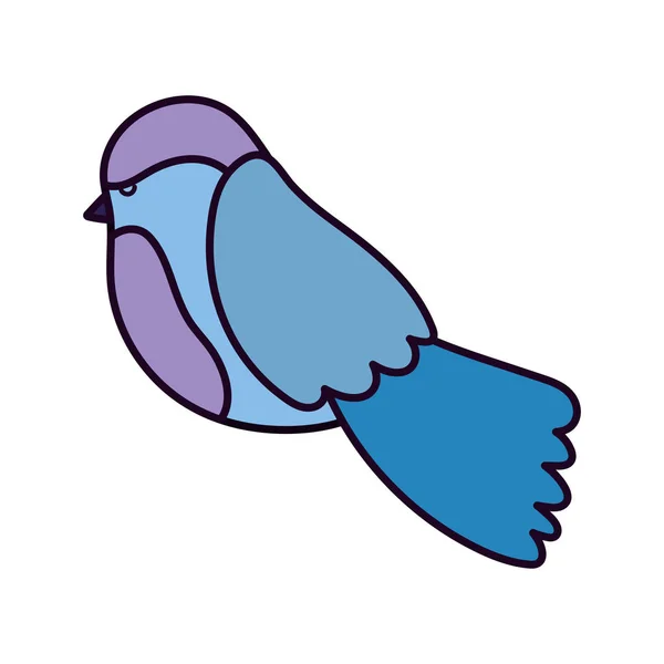 Cute blue bird nature fauna icon - Stok Vektor