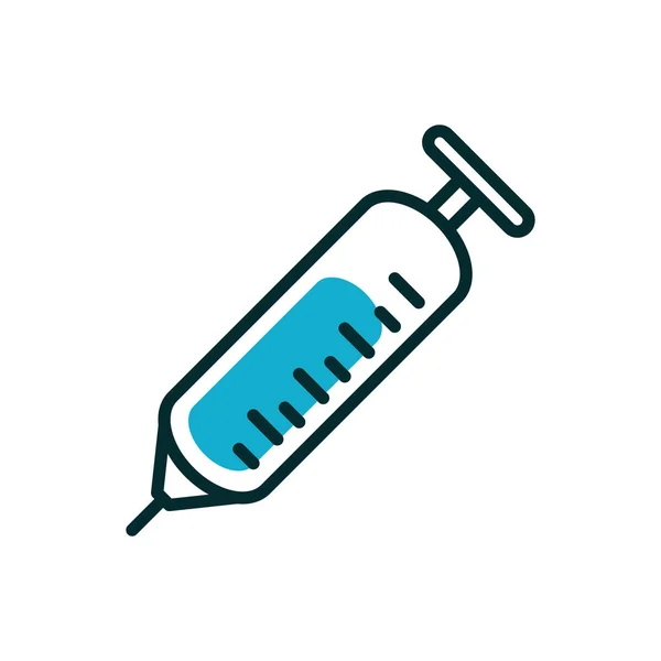 Syringe medicine equipment medical icon line fill — Wektor stockowy