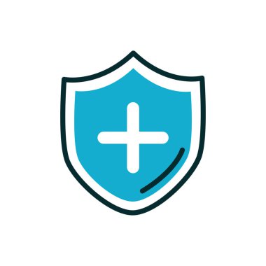 shield cross medical icon line fill