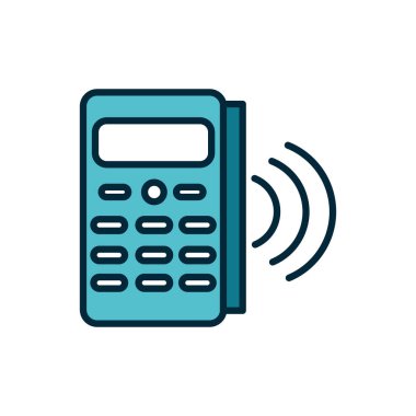 pos terminal payment internet of things line and fill icon