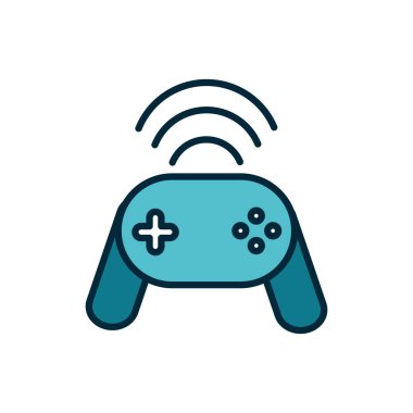 video game controller wifi internet of things line and fill icon
