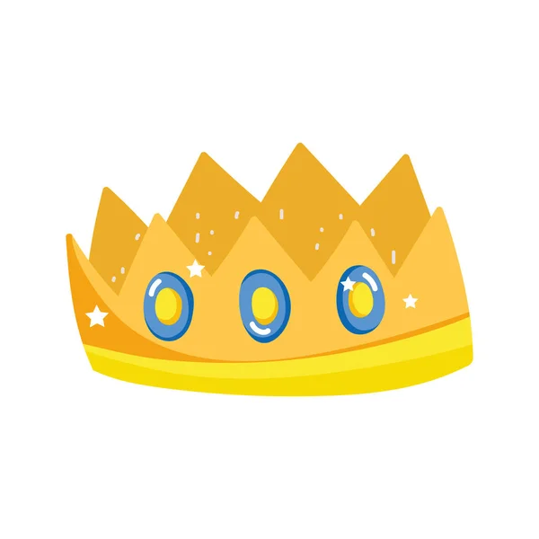 Crown royalty gems luxury monarch icon — Stockvector