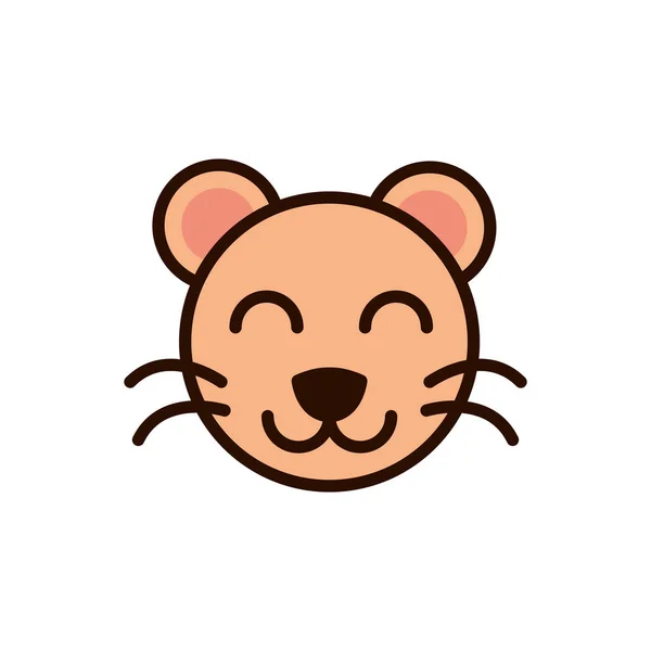 Cute face tiger animal cartoon icon — стоковый вектор