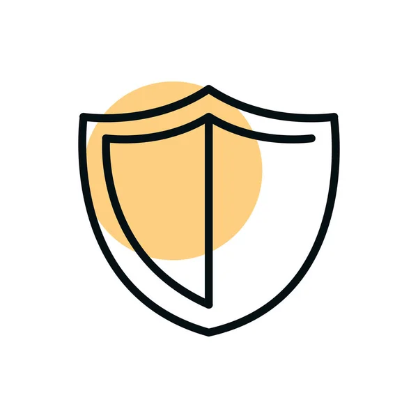 Shield protection shopping line style dot color — Vetor de Stock