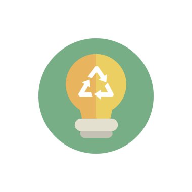 light bulb recycle green energy block icon