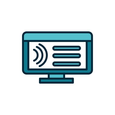 computer content wifi internet of things line and fill icon