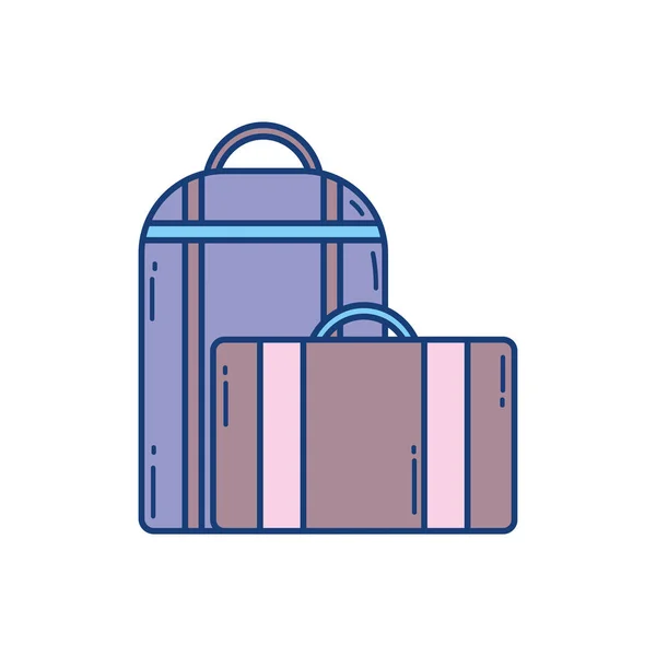 Suitcase bag luggage travel aviation transport airport — Vector de stock