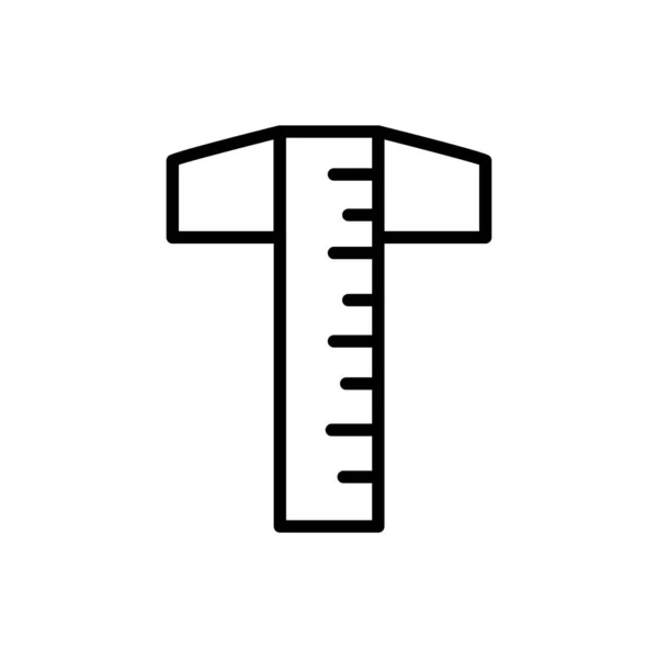 T square ruler measure architecture icon line style — Vetor de Stock