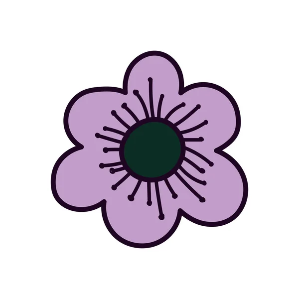 Purple flower nature decoration ornament icon — стоковый вектор
