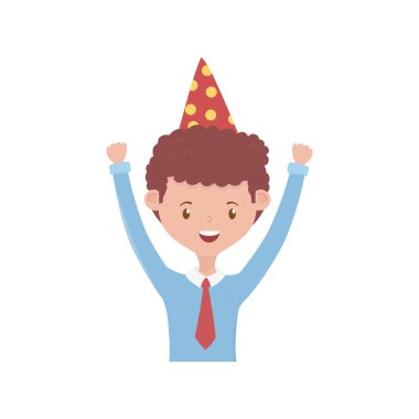 Doğum günü şapkası vektör tasarımlı adam