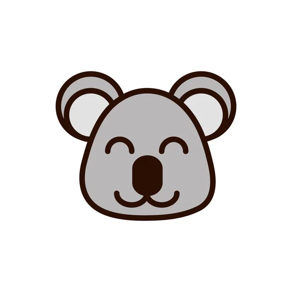 Söt ansikte koala djur tecknad ikon — Stock vektor