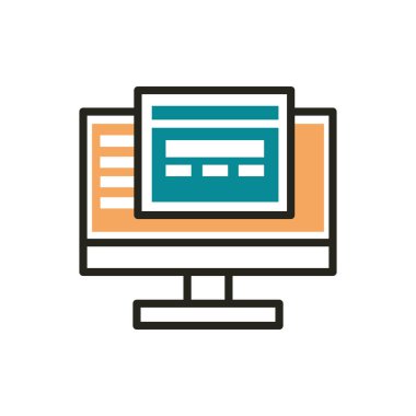 bilgisayar ana sayfası web geliştirme simgesi satırı ve doldur