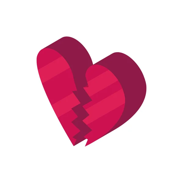 Happy valentines day broken heart isometric icon - Stok Vektor