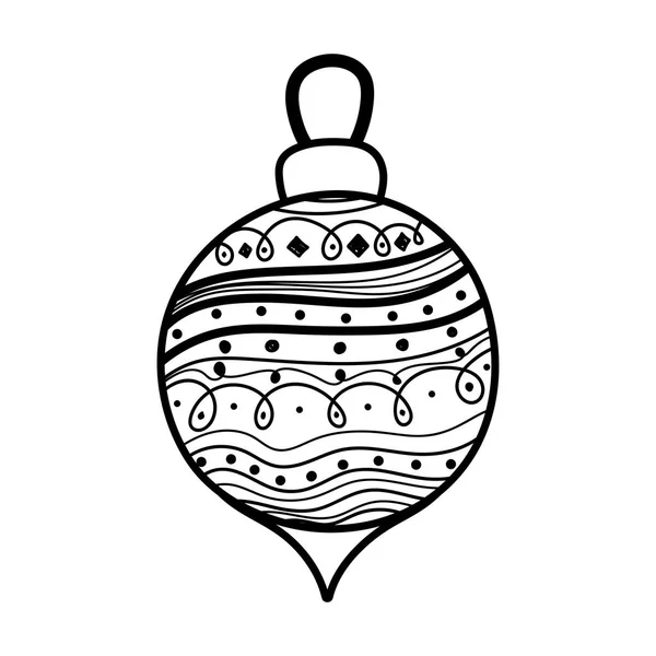 Feliz Natal celebração bola decorativa linha grossa — Vetor de Stock
