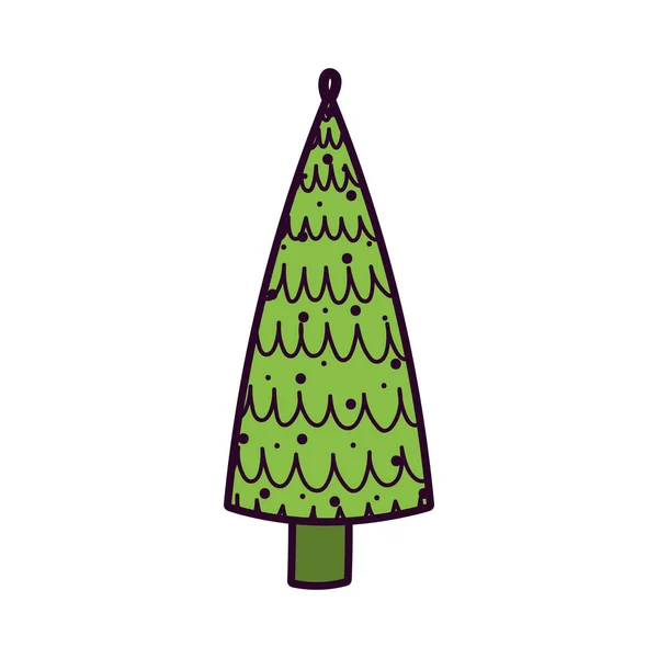 Veselé Vánoce oslavy dekorativní strom s míčky — Stockový vektor