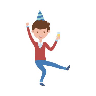 Doğum günü şapkası vektör tasarımlı adam