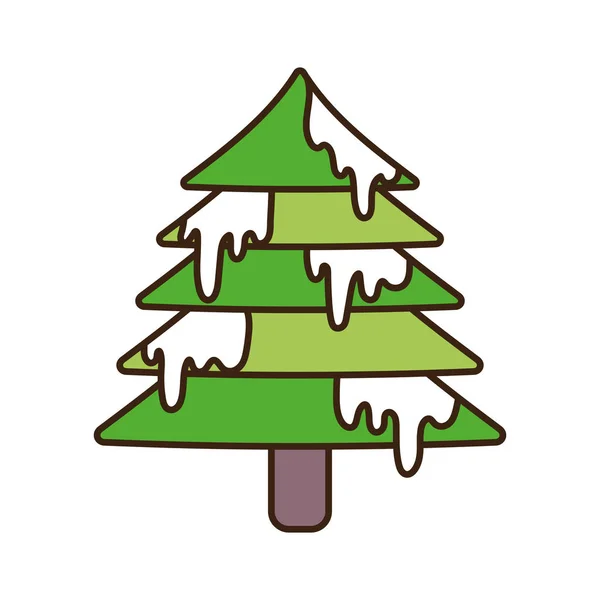 Merry christmas celebration decoration tree with snow — vektorikuva