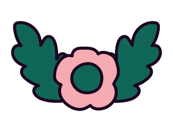 Ροζ φύλλα λουλουδιών φύλλωμα φύση διακόσμηση εικονίδιο — Διανυσματικό Αρχείο