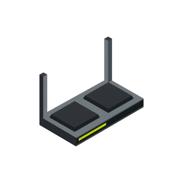 Equipo de hardware de antena de router isométrico. — Vector de stock