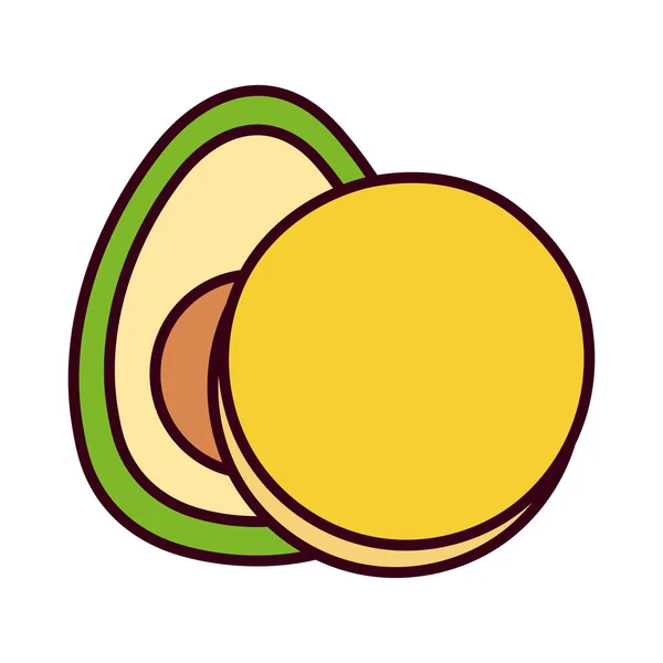 Изолированный авокадо и векторный амолет — стоковый вектор