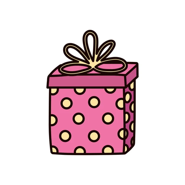 Decorative gift box surprise ornament icon — Stock Vector